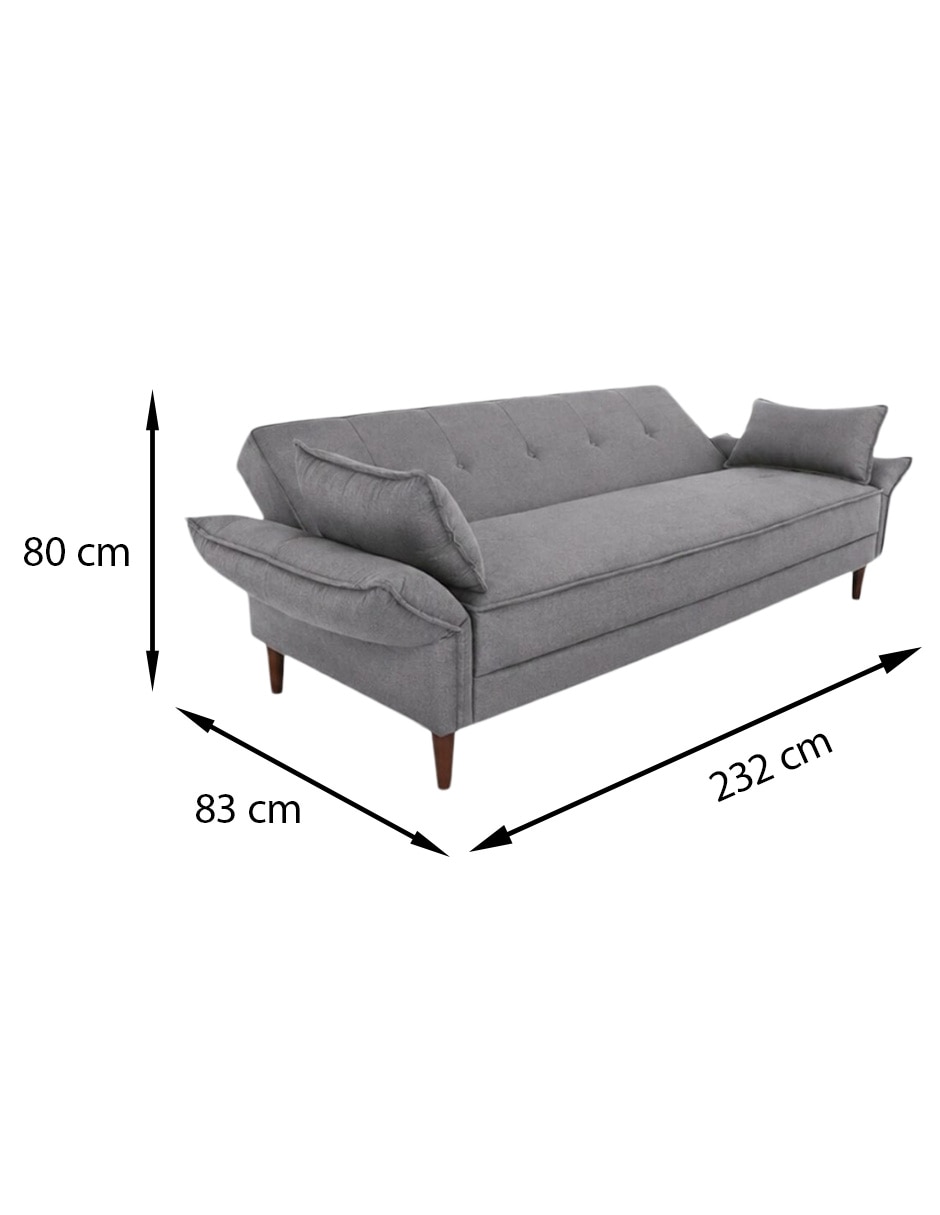 SOFÁ CAMA BROOKLYN *RE* T, GRIS OXFORD 7