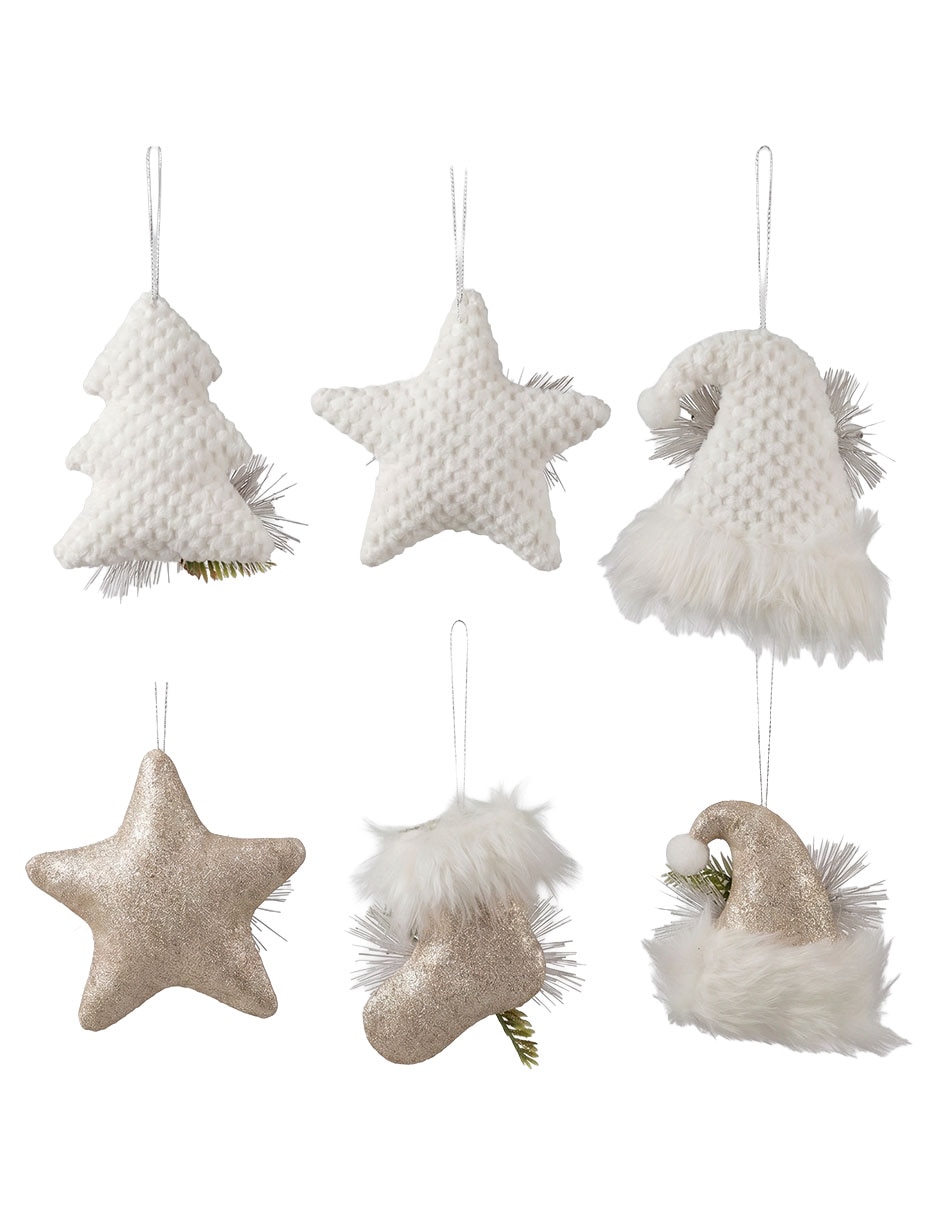 Set de ornamentos navideños Christmas Spirit 6 piezas