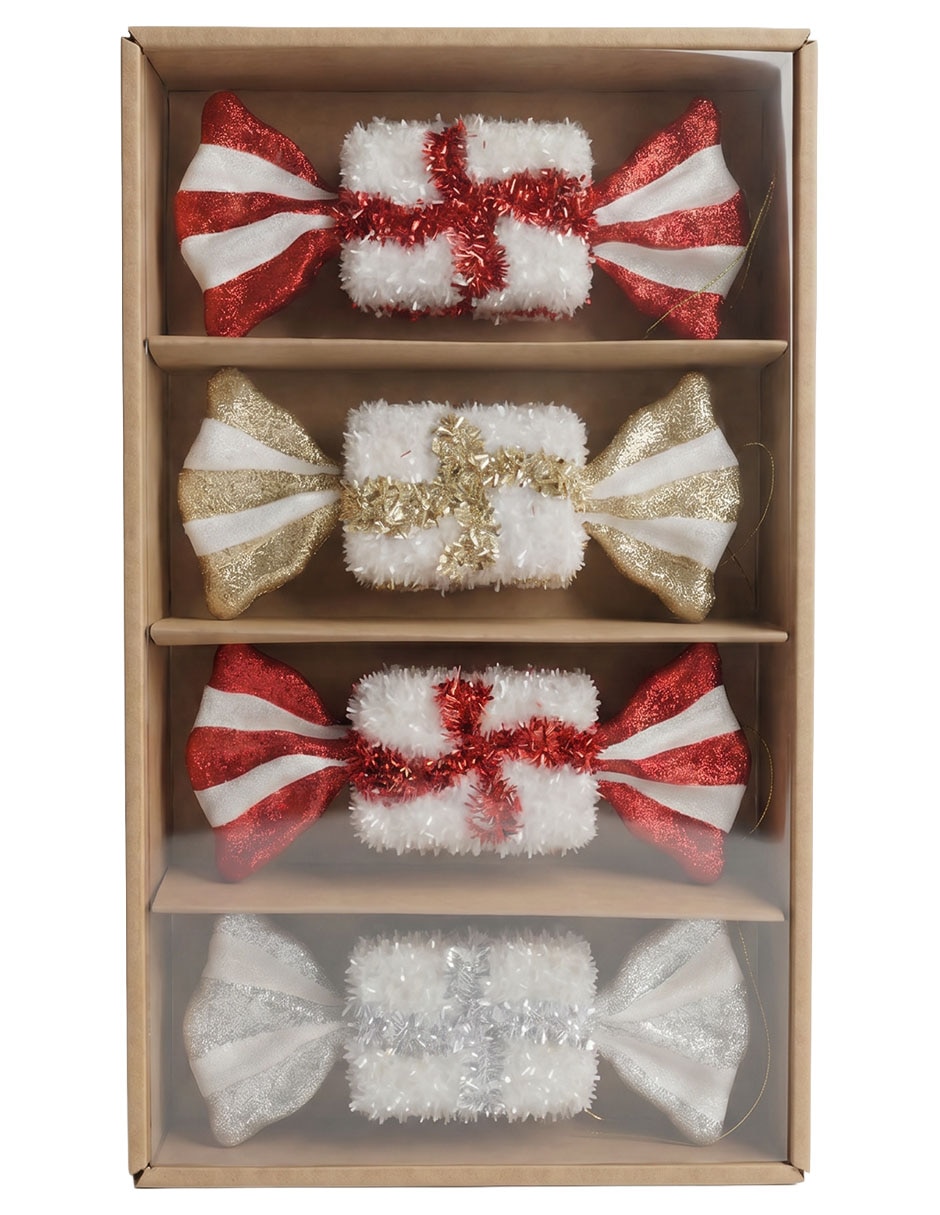Set de ornamentos navideños caramelo Christmas Spirit 4 piezas 1