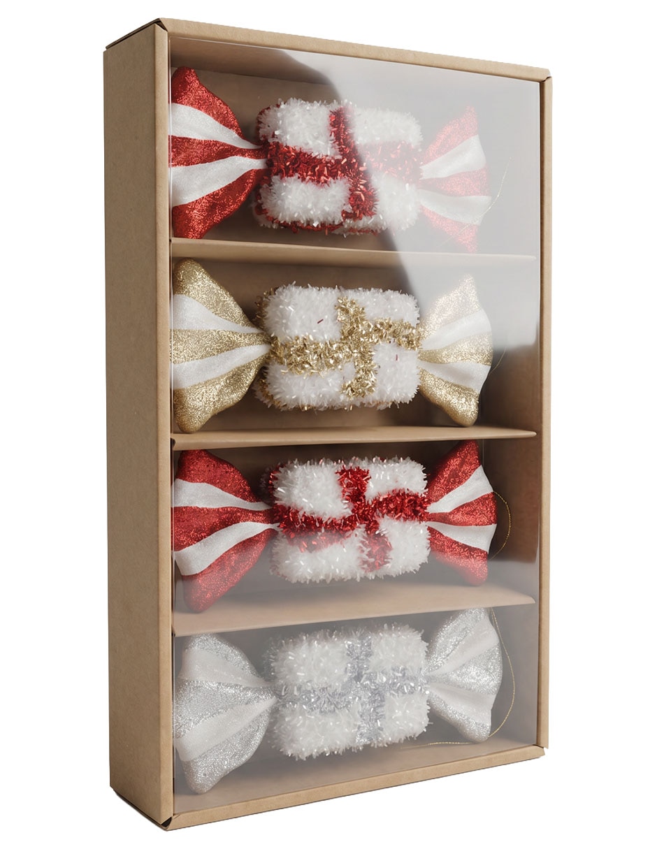 Set de ornamentos navideños caramelo Christmas Spirit 4 piezas 2