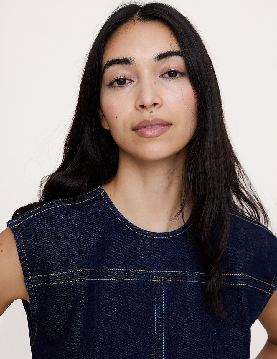 Blusa sin manga para mujer