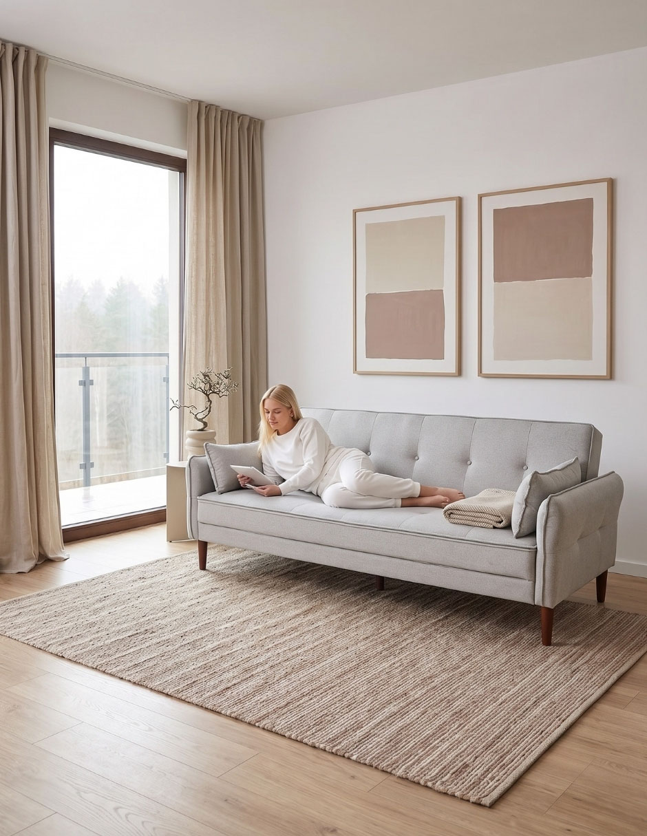 Sofá Cama Brooklyn *Ce* Tela, Taupe 2