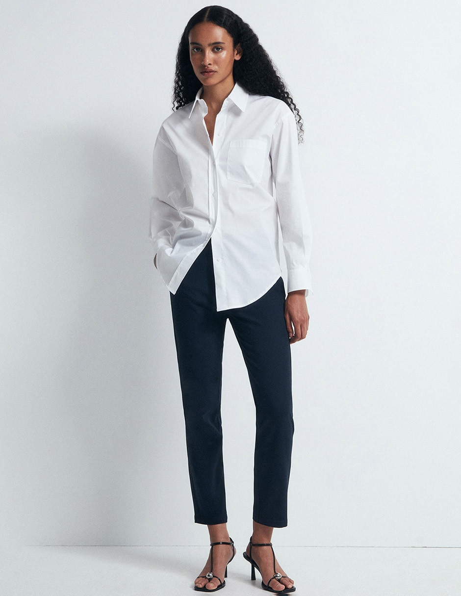 Pantalón chino recto para mujer