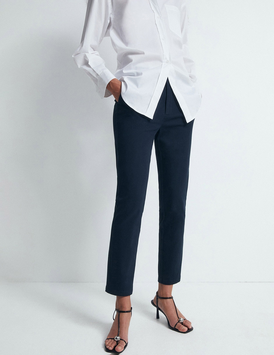 Pantalón chino recto para mujer 4