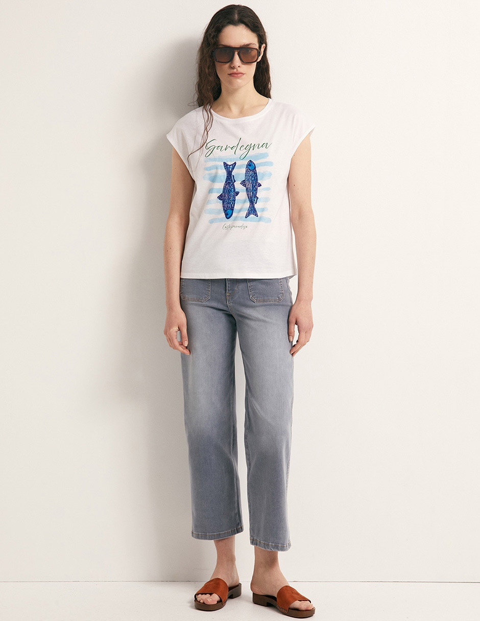 Playera manga corta cuello redondo para mujer 2