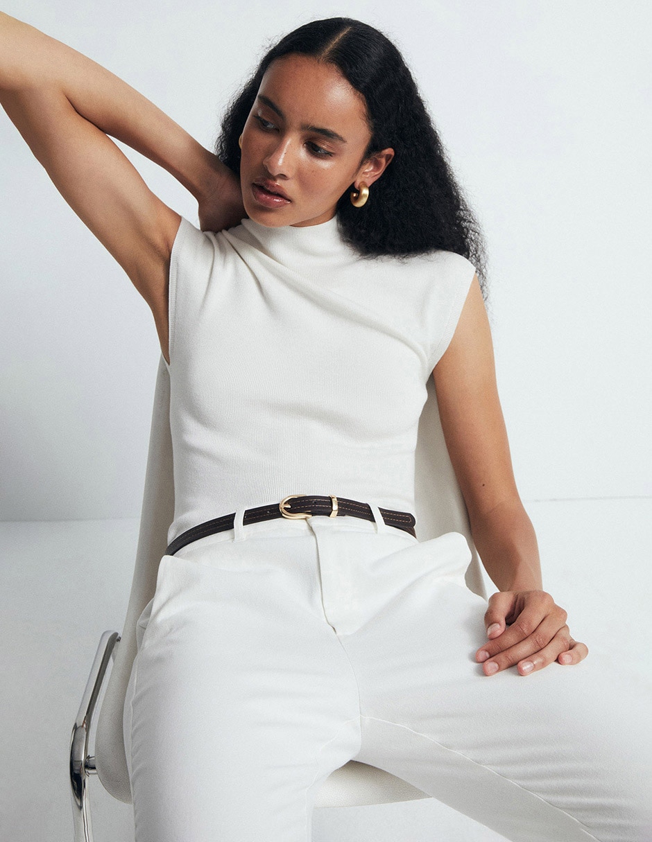 Pantalón chino recto para mujer 4