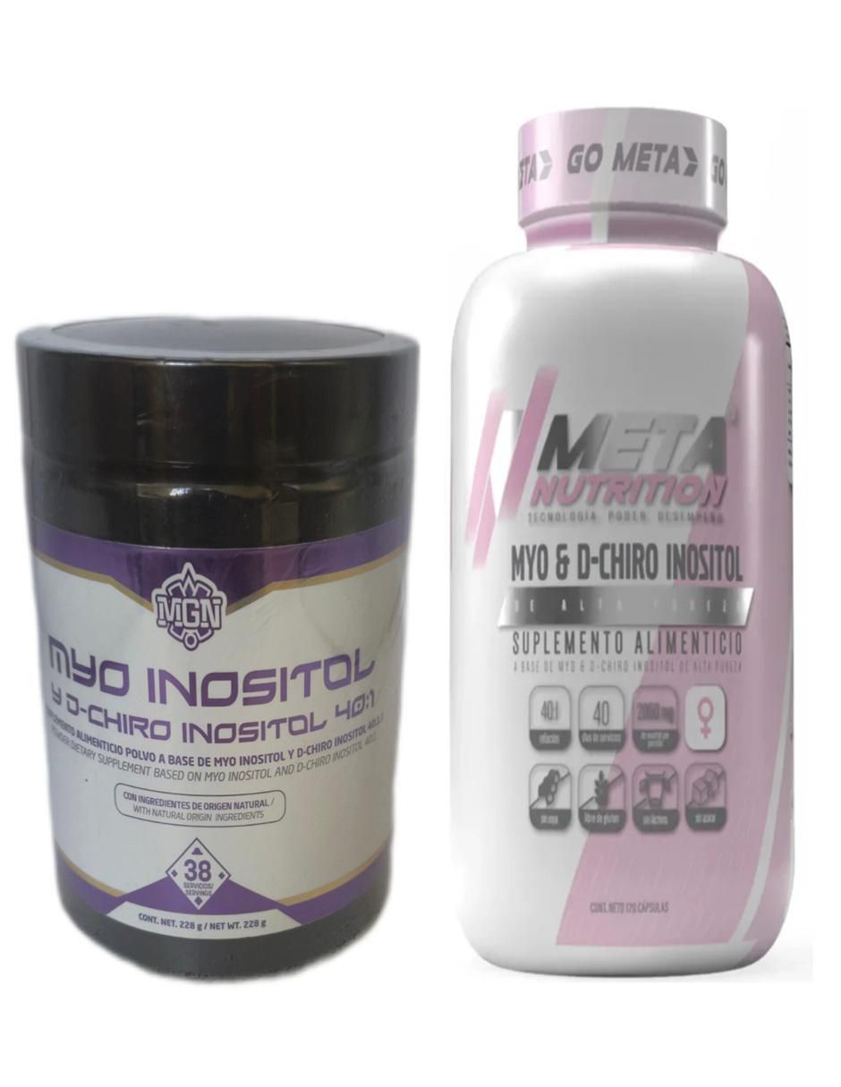Set de suplementos alimenticios Myo D-Chiro Inositol Meta Nutrition con multivitaminico