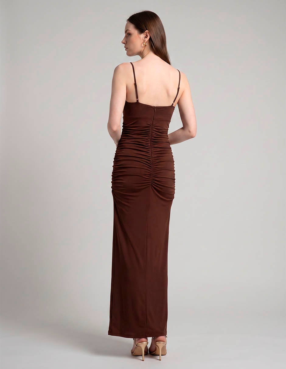 Vestido largo de fiesta Bebe escote bajo