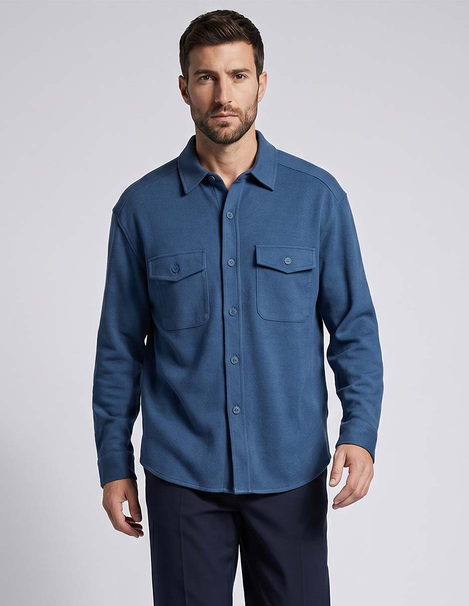 Sobrecamisa de algodón manga larga para hombre 1