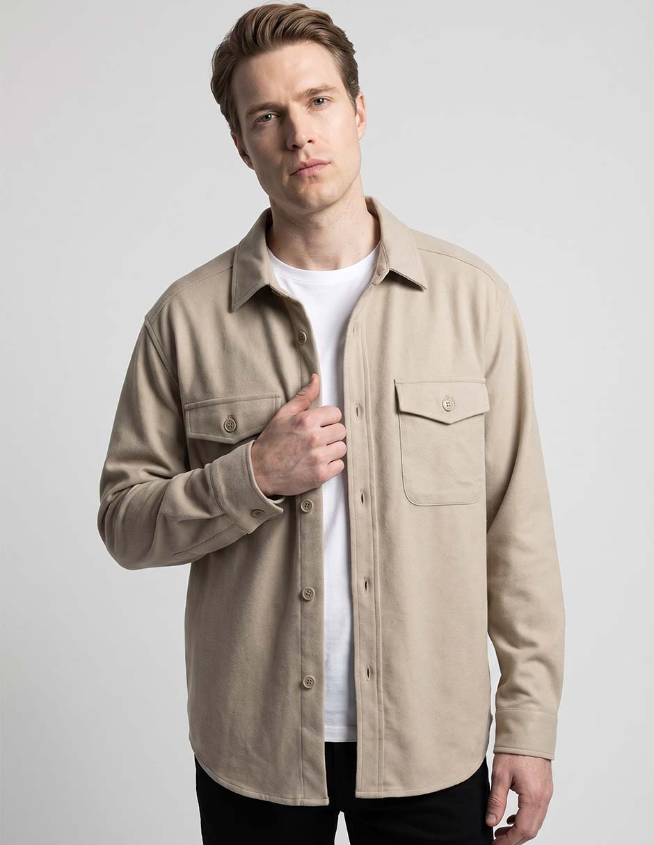 Sobrecamisa de algodón manga larga para hombre Sobrecamisa de algodón manga larga para hombre