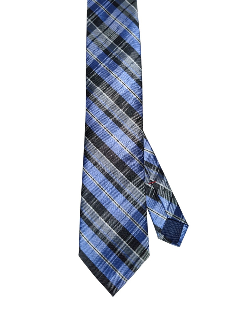 Corbata Hilfiger regular de seda estampado a cuadros para hombre 1