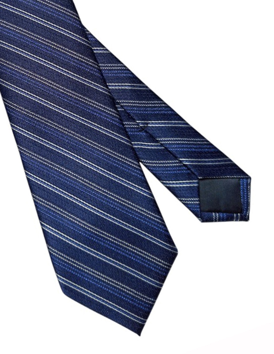 Corbata regular de seda estampado a rayas para hombre 2