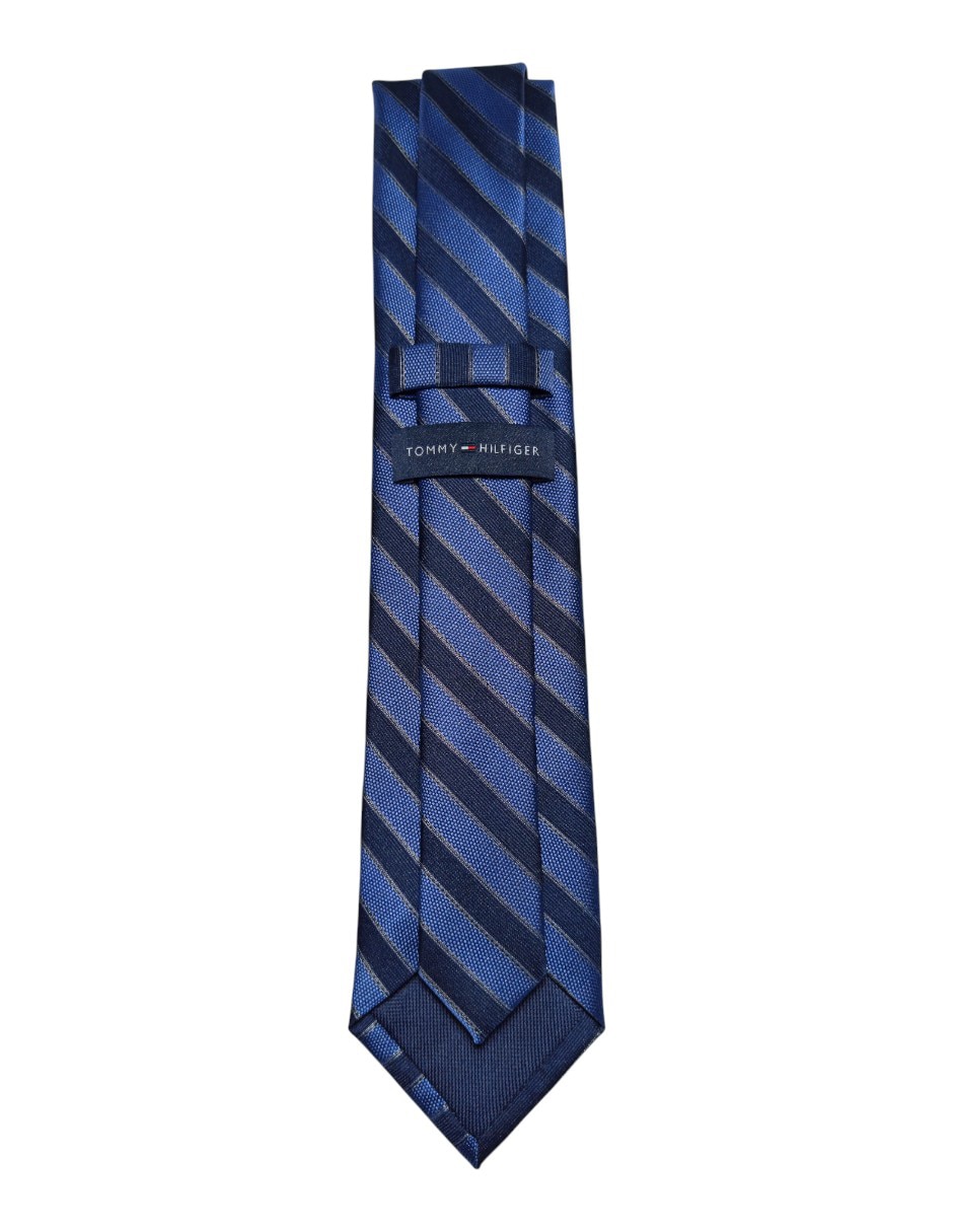 Corbata Hilfiger regular de seda estampado a rayas para hombre 3