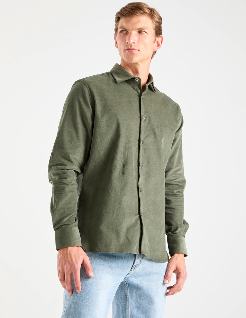 Camisa casual de algodón manga larga para hombre Camisa casual de algodón manga larga para hombre