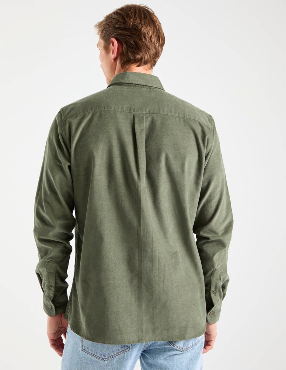 Camisa casual de algodón manga larga para hombre 6