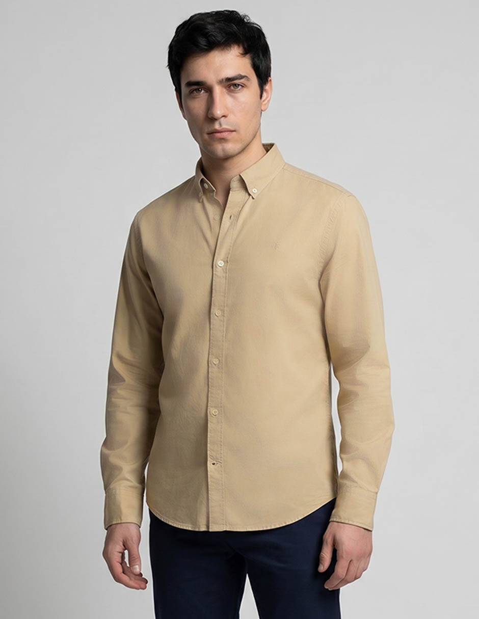 Camisa casual de algodón manga larga para hombre Camisa casual de algodón manga larga para hombre