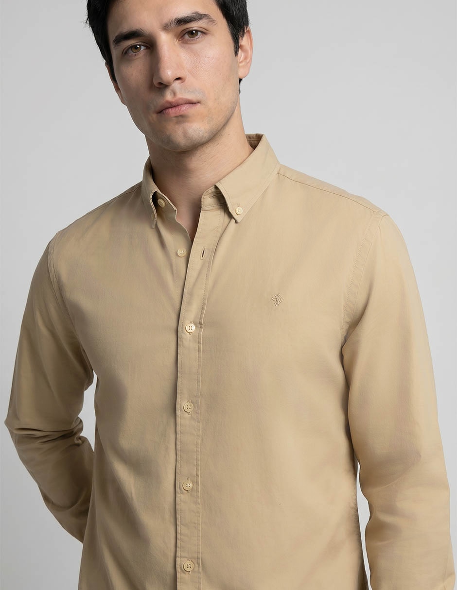 Camisa casual de algodón manga larga para hombre 2