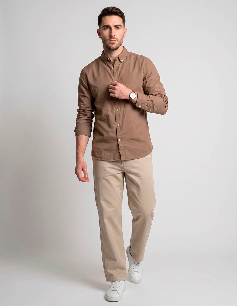 Camisa casual de algodón manga larga para hombre 3