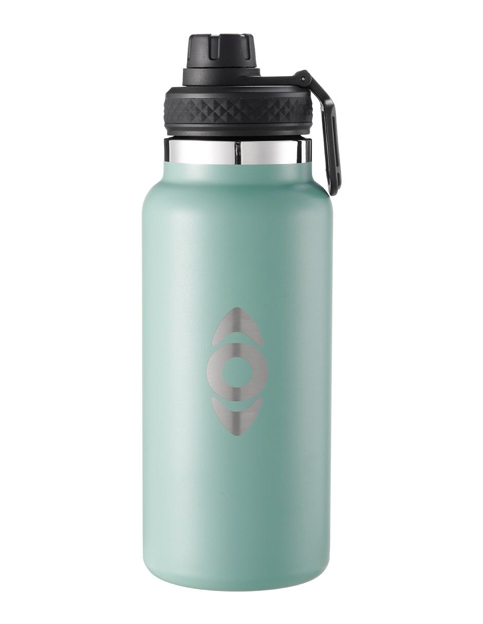 Botella de agua Droplet de acero inoxidable con tapa rosca 1 L