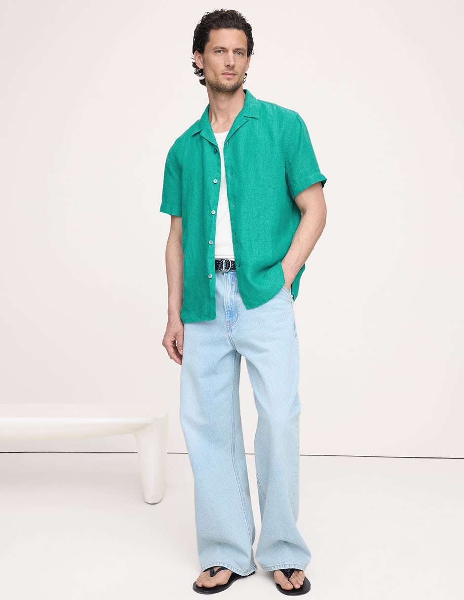 Camisa casual manga corta para hombre