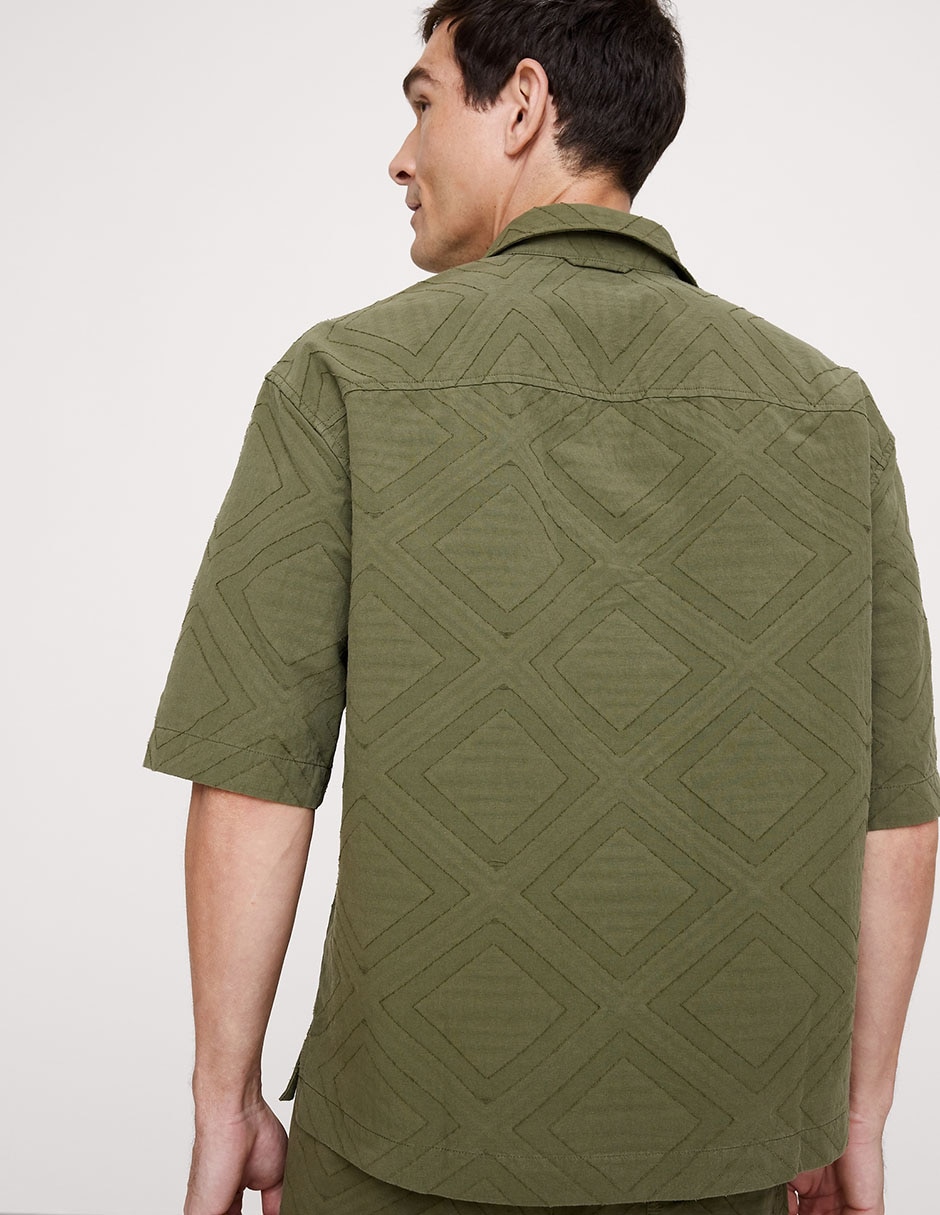 Camisa casual de algodón al codo para hombre 2