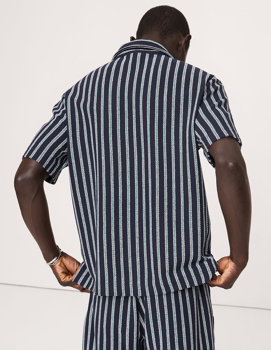 Playera tipo polo a rayas para hombre