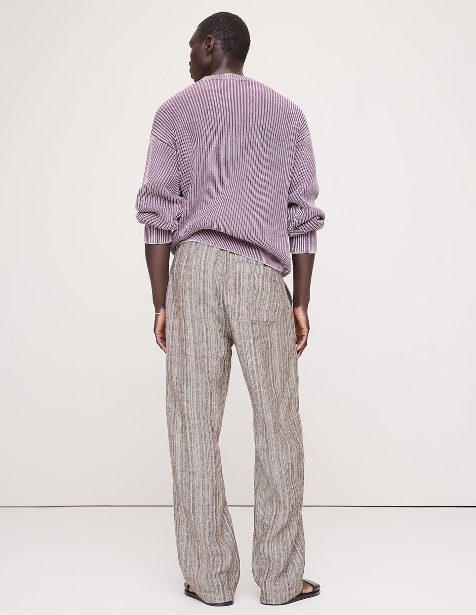 Pantalón amplio de lino para hombre
