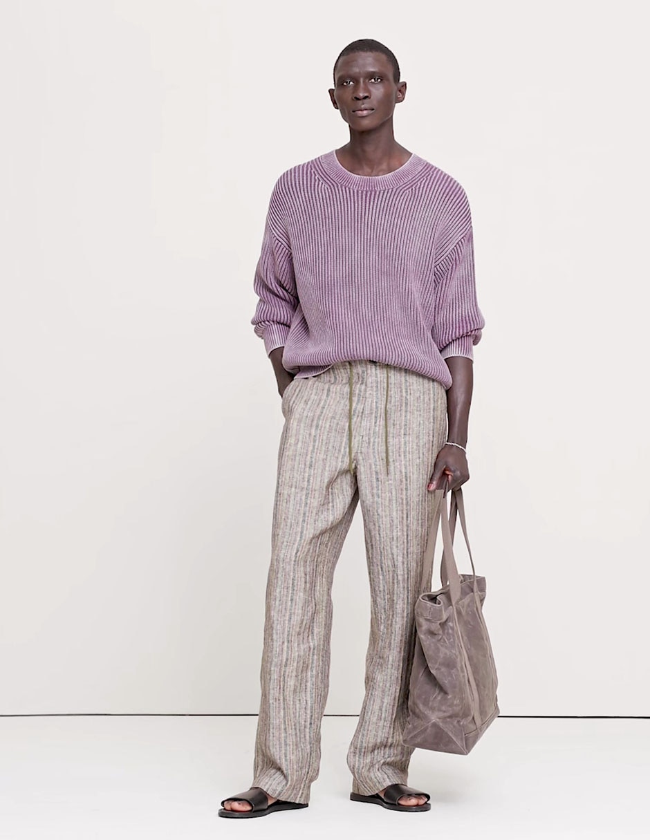Pantalón amplio de lino para hombre