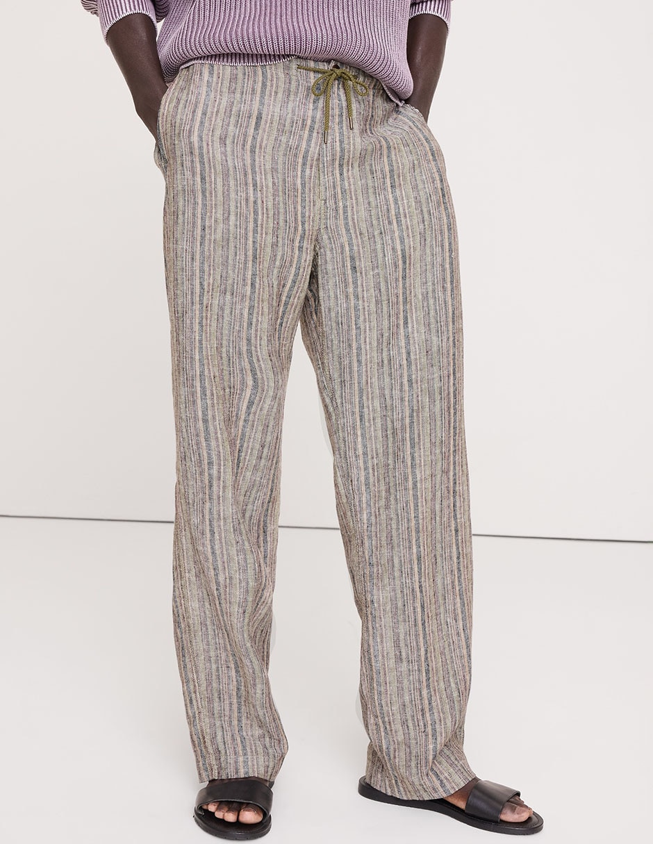 Pantalón amplio de lino para hombre Pantalón amplio de lino para hombre