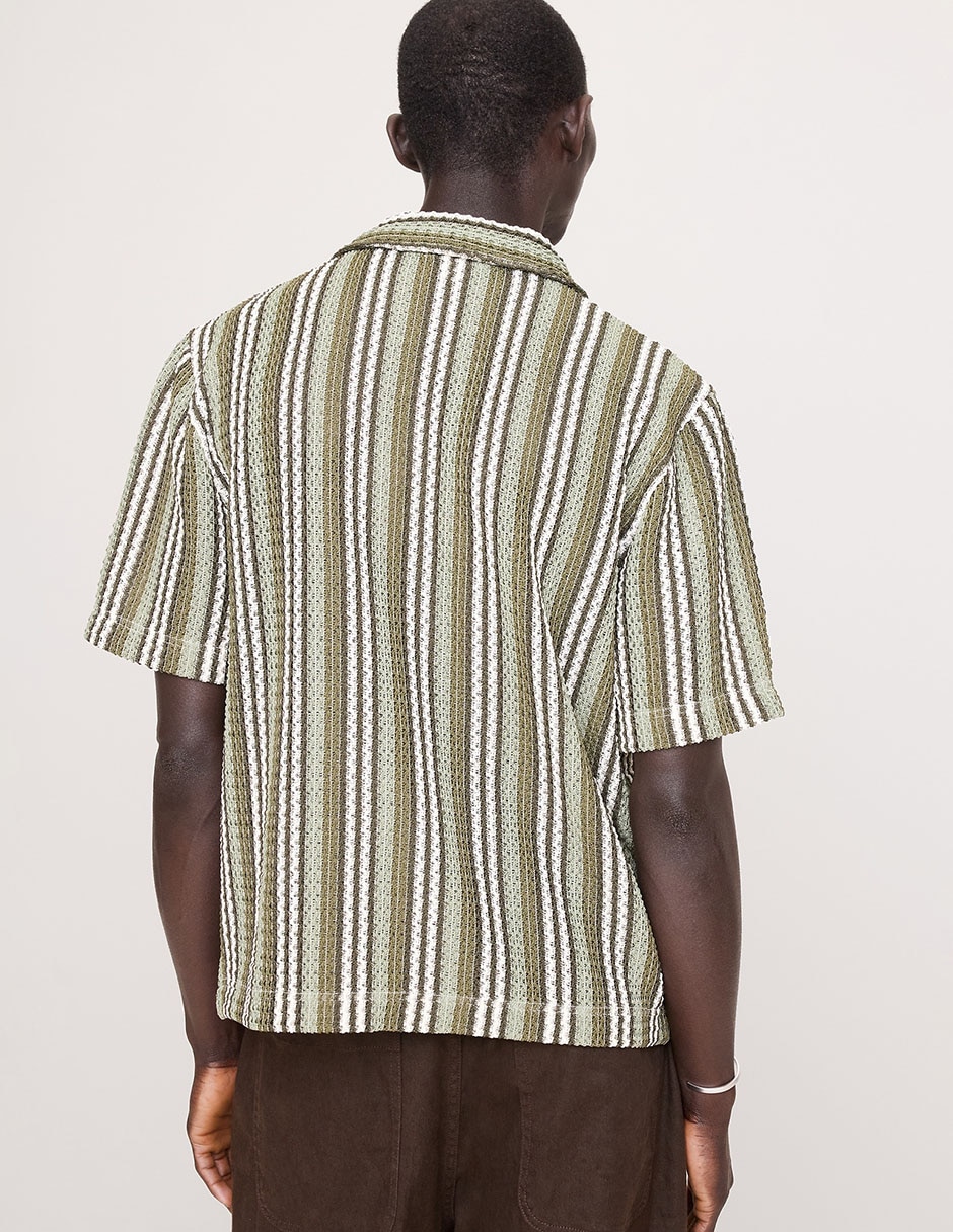Camisa casual de algodón manga corta para hombre
