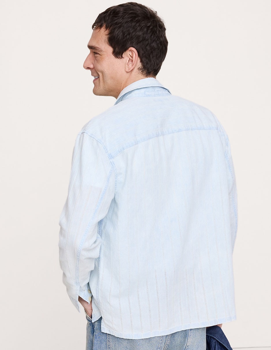 Camisa casual de algodón manga larga para hombre
