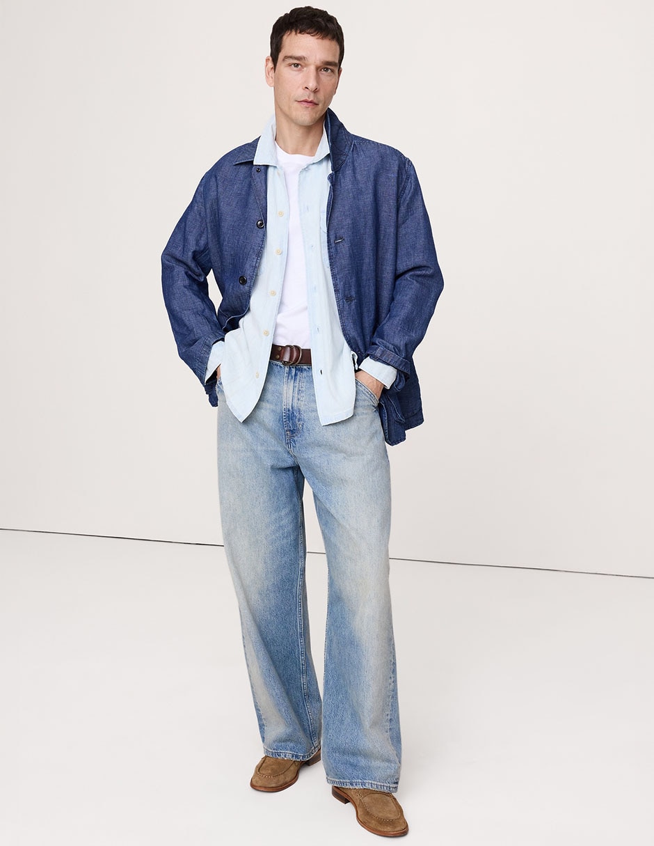 Camisa casual de algodón manga larga para hombre