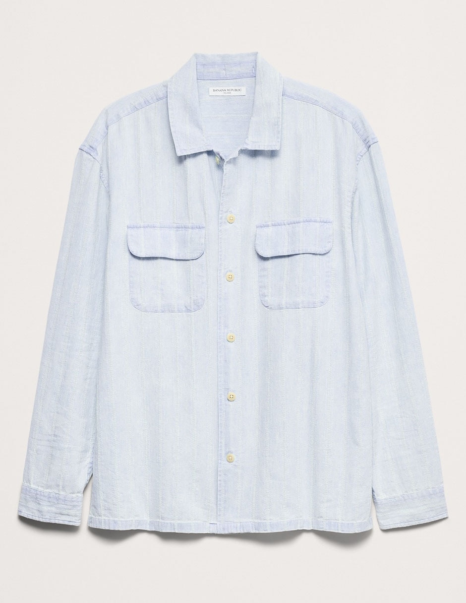 Camisa casual de algodón manga larga para hombre