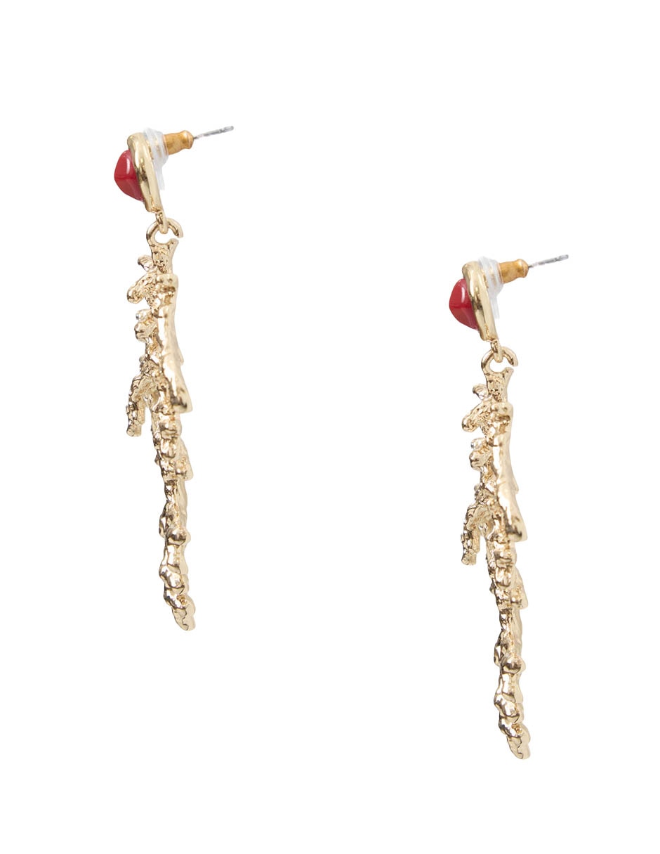 Aretes largos acabado brillante 3