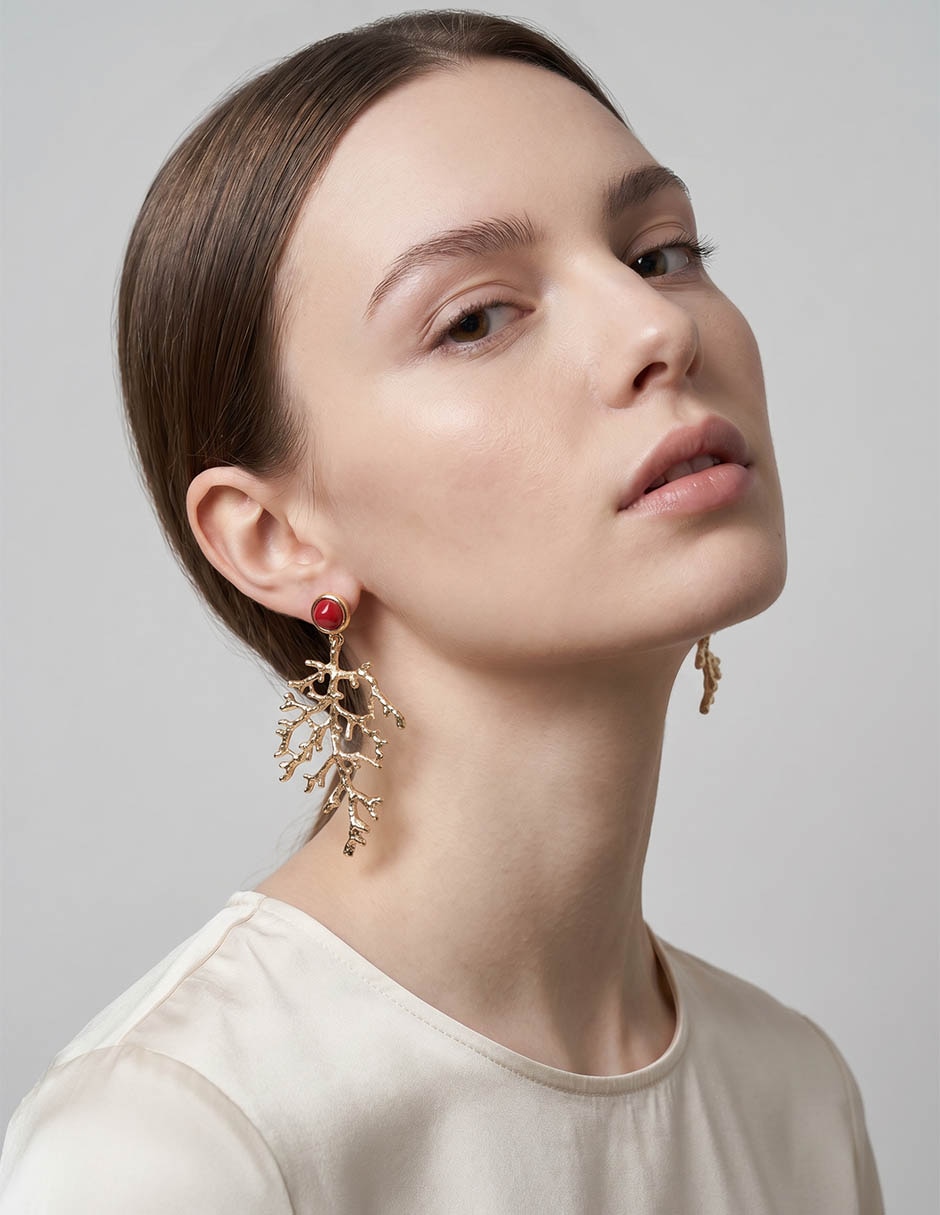 Aretes largos acabado brillante 4