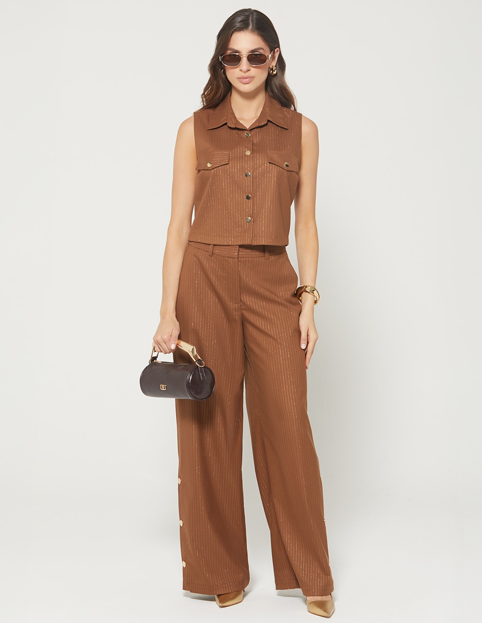 Pantalón relaxed palazzo para mujer 4