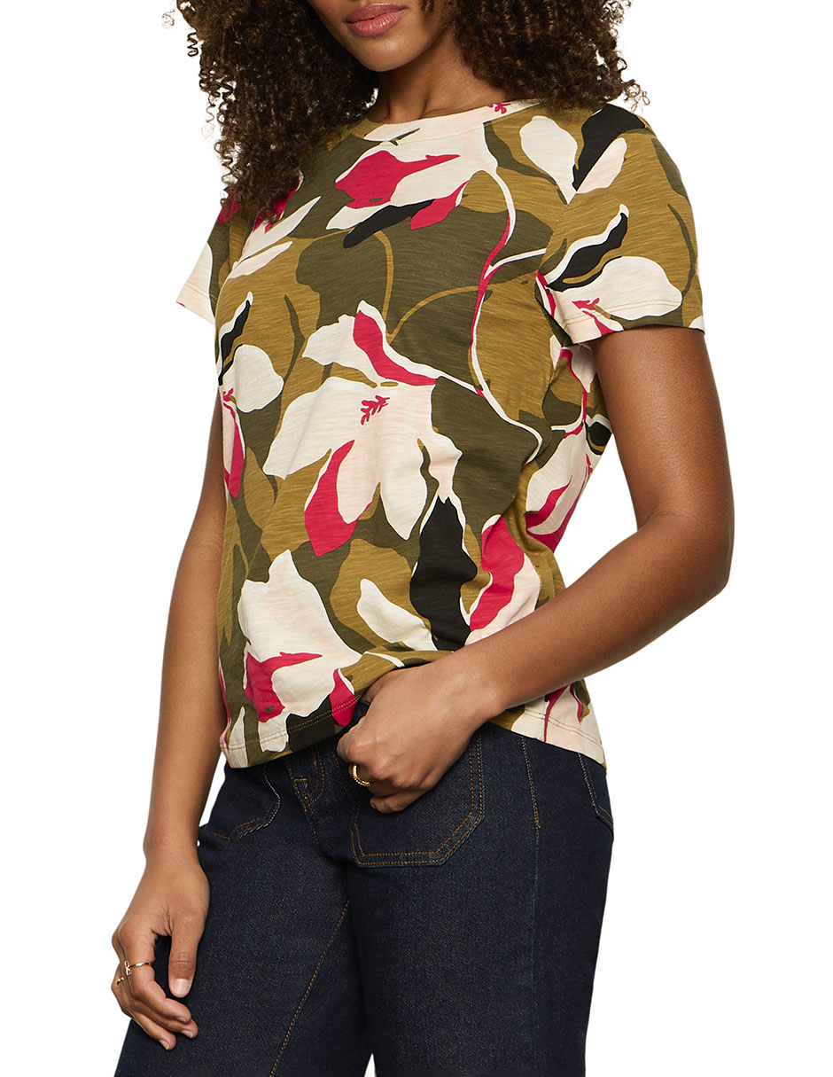 Playera manga corta cuello redondo para mujer