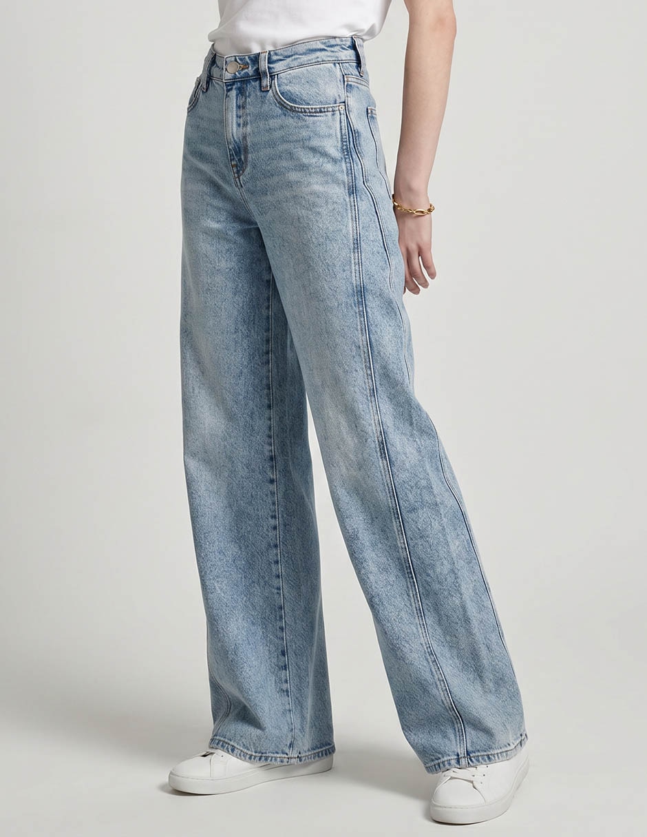 Jeans Relaxed Wide Leg Para Mujer