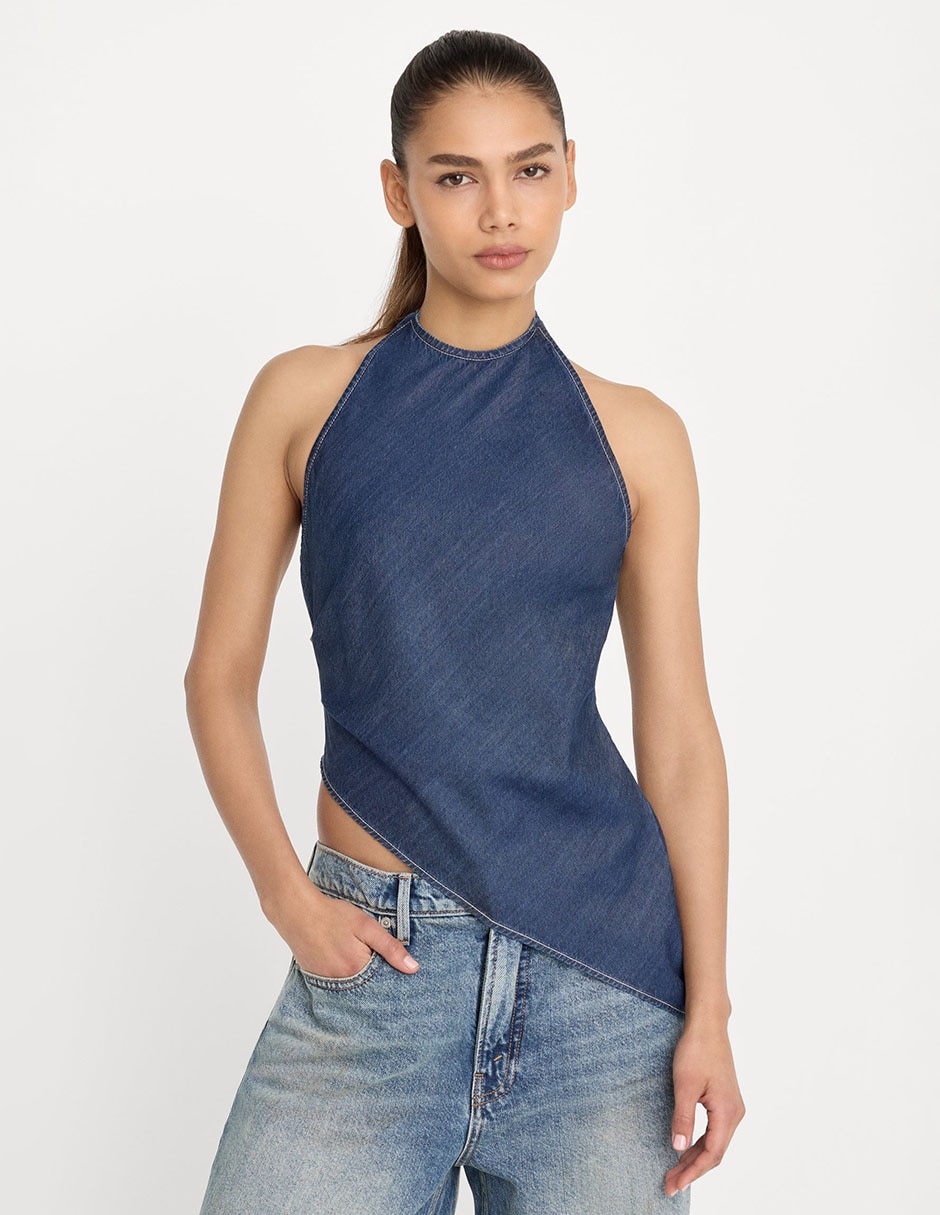 Top cuello halter escote espalda abierta