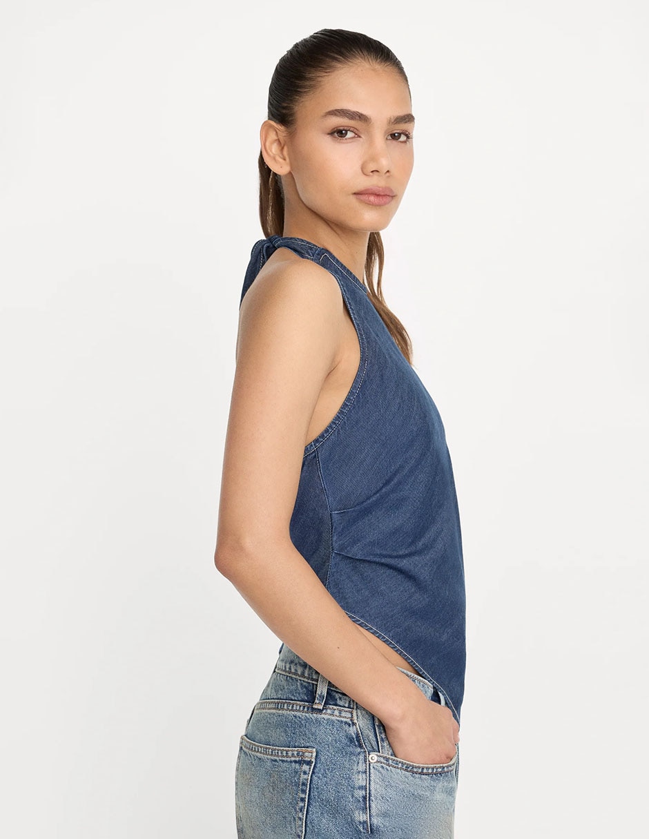 Top good american cuello halter escote espalda abierta