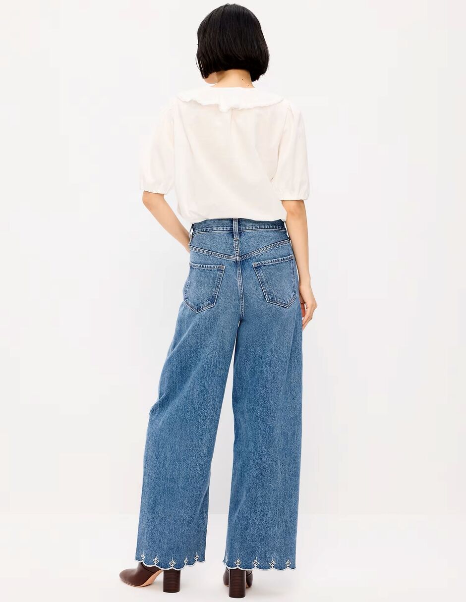 Jeans regular wide leg para mujer 2