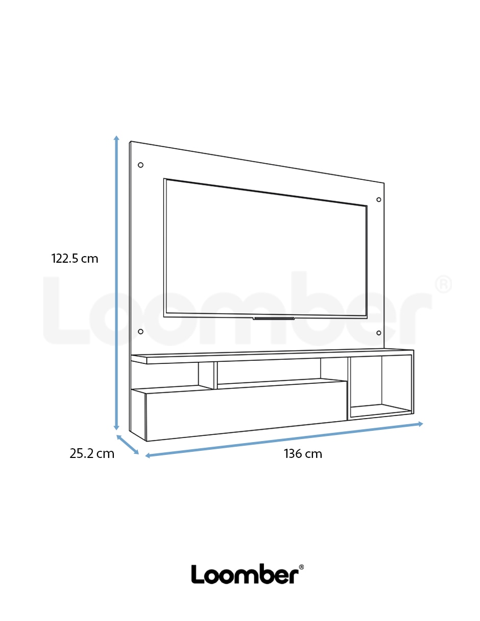 Mueble flotante para tv armable santos de madera 10