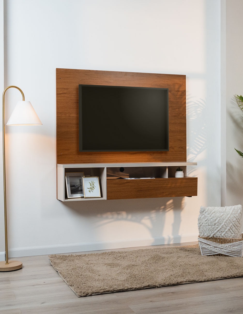 Mueble flotante para tv armable santos de madera 9