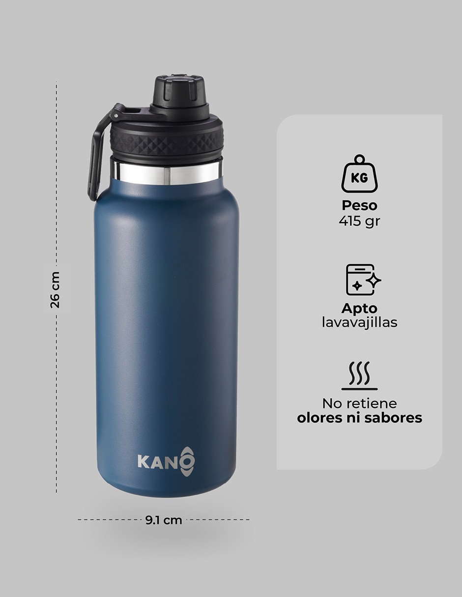Termo Droplet de acero inoxidable con tapa rosca 1 L
