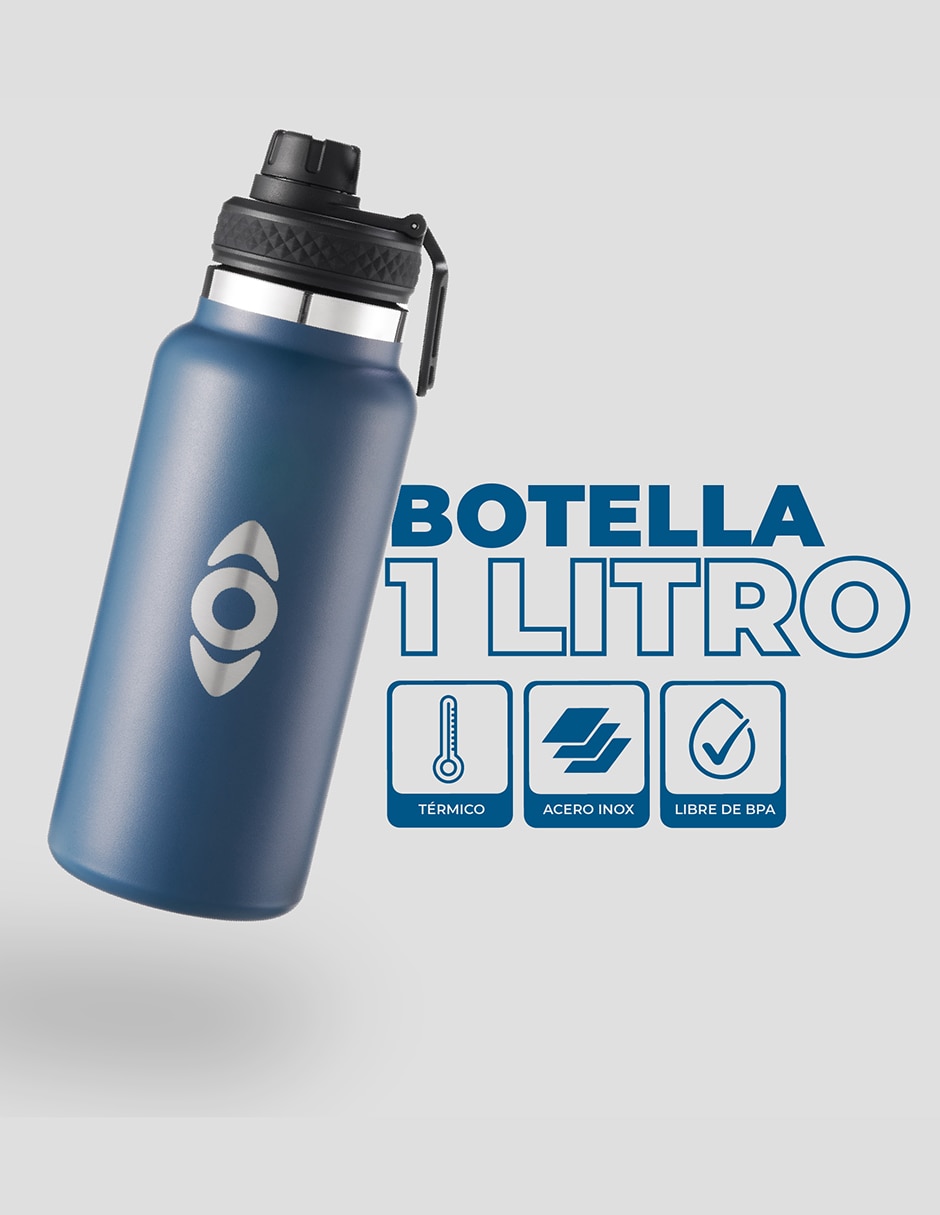 Termo Droplet de acero inoxidable con tapa rosca 1 L