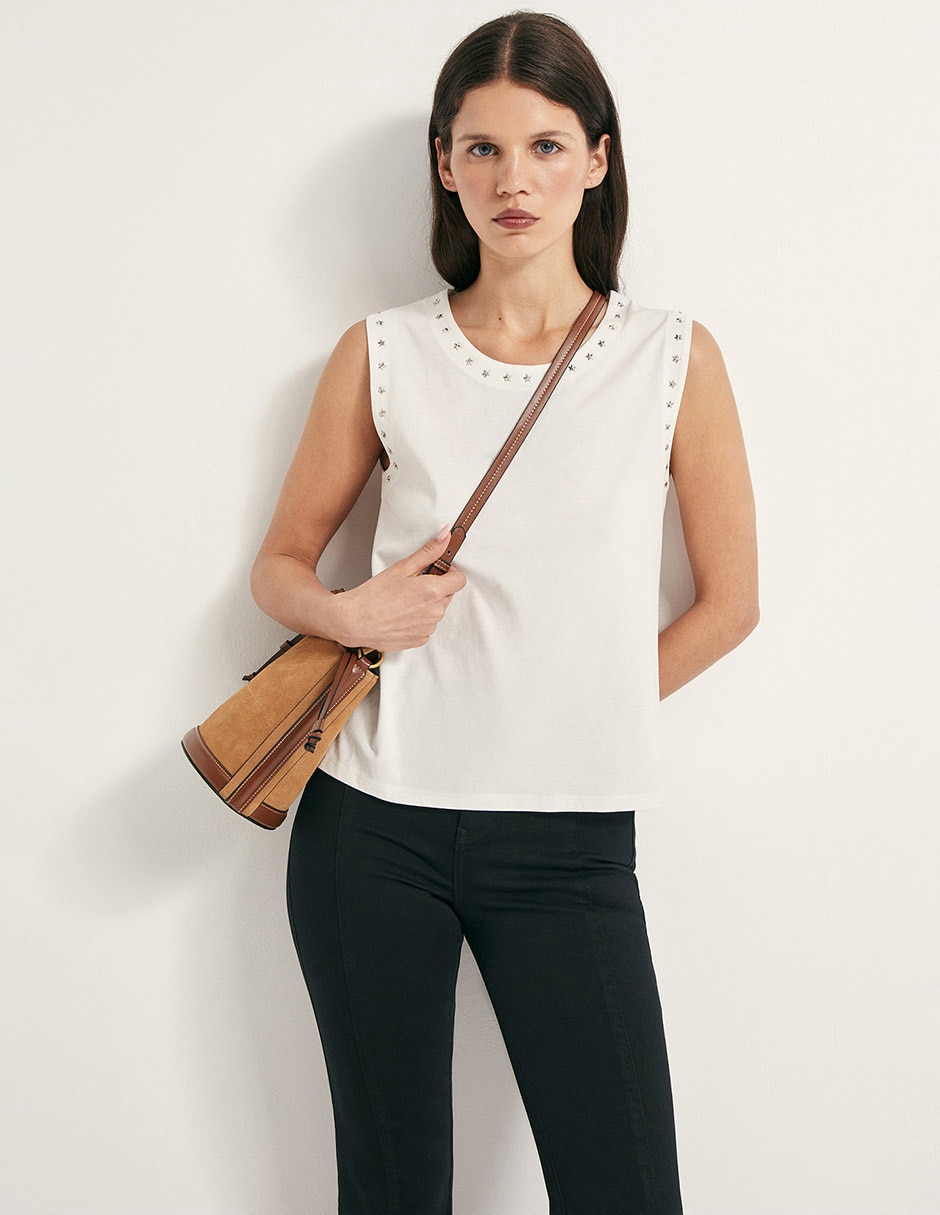 Playera cuello redondo para mujer