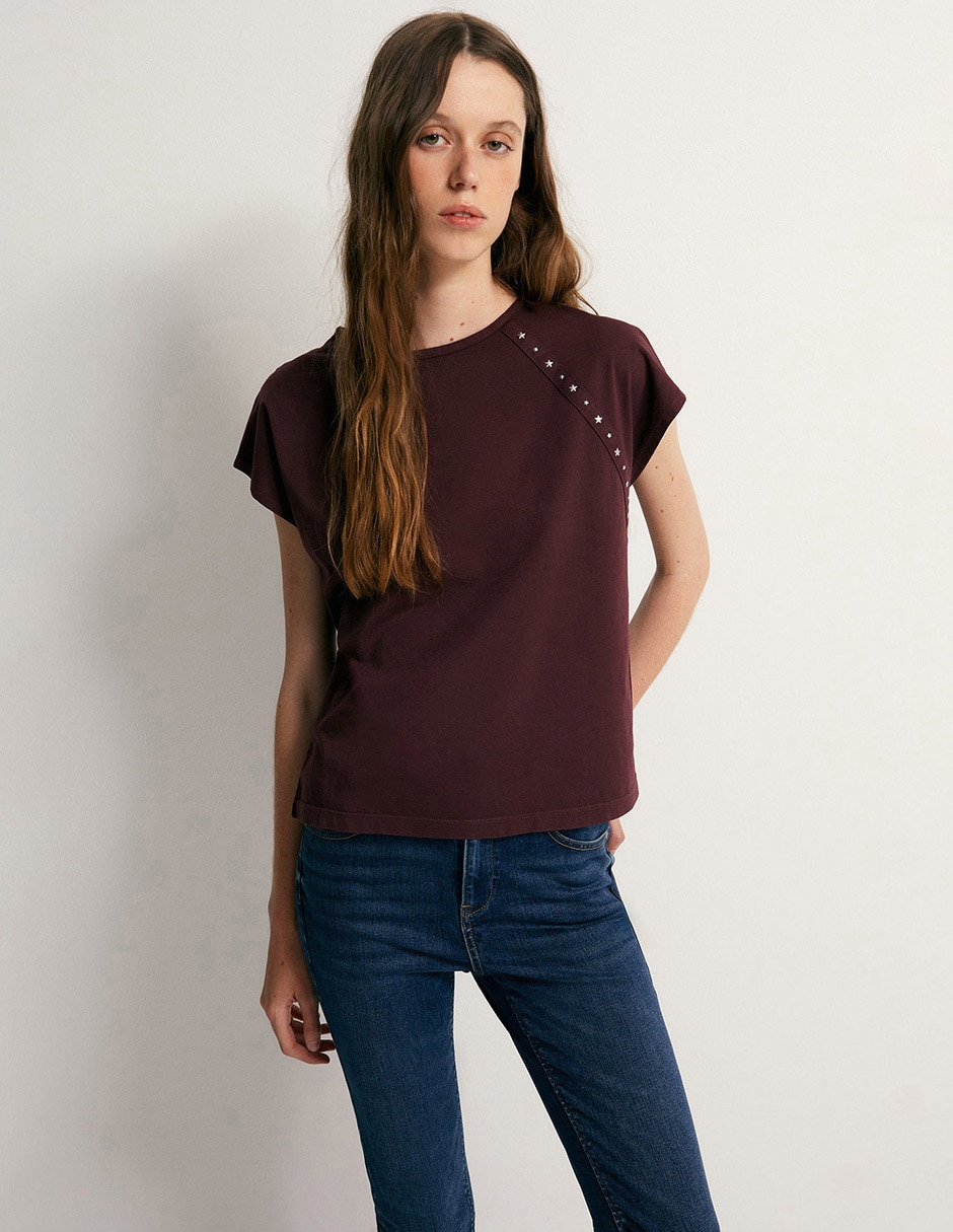Playera manga corta cuello redondo para mujer 1