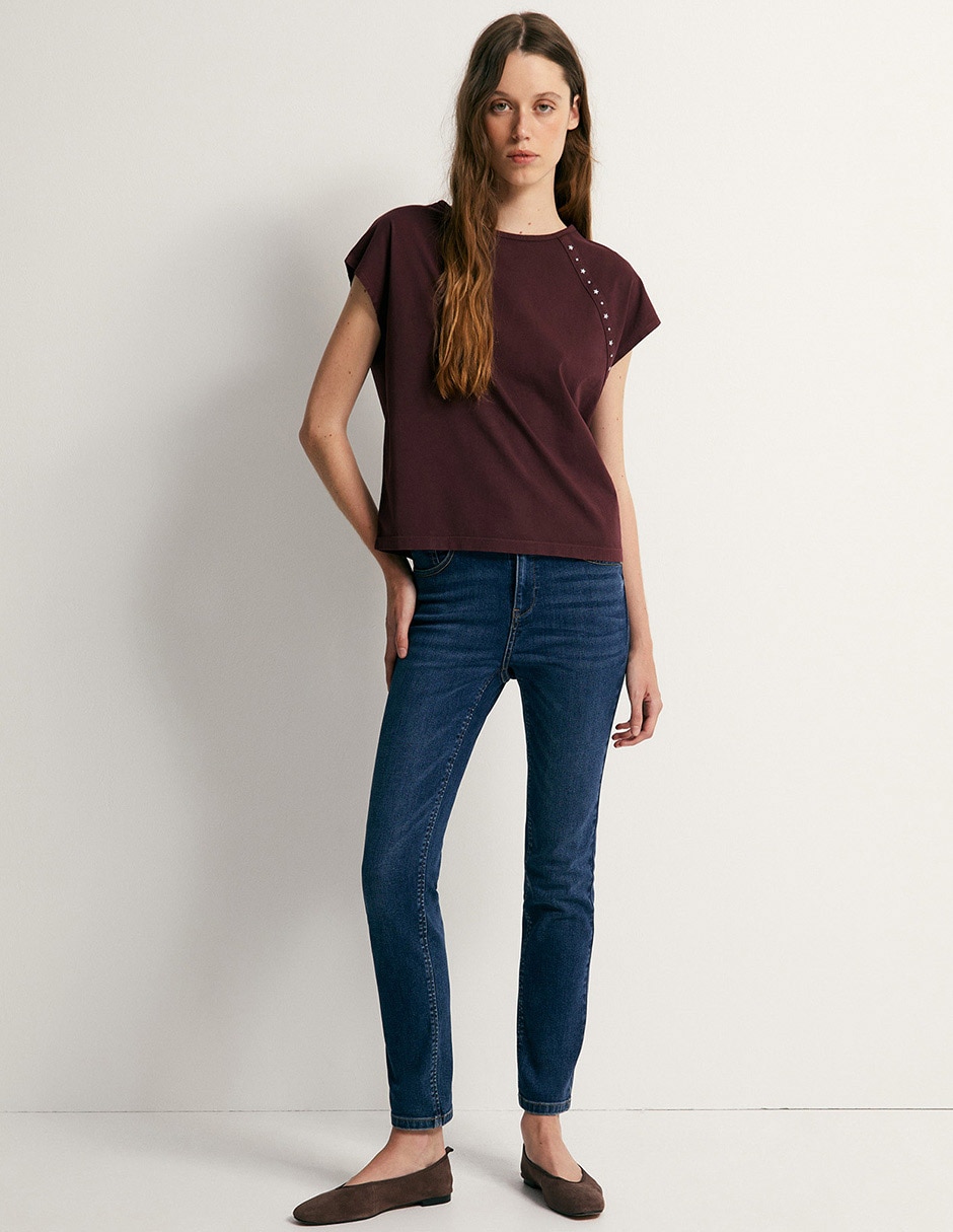 Playera manga corta cuello redondo para mujer 5