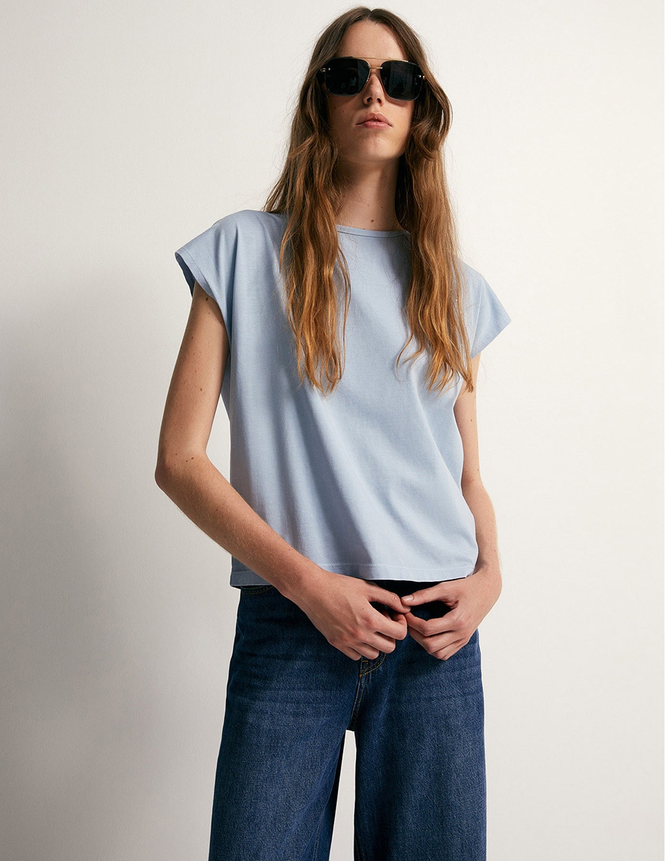 Playera manga corta cuello redondo para mujer Playera manga corta cuello redondo para mujer