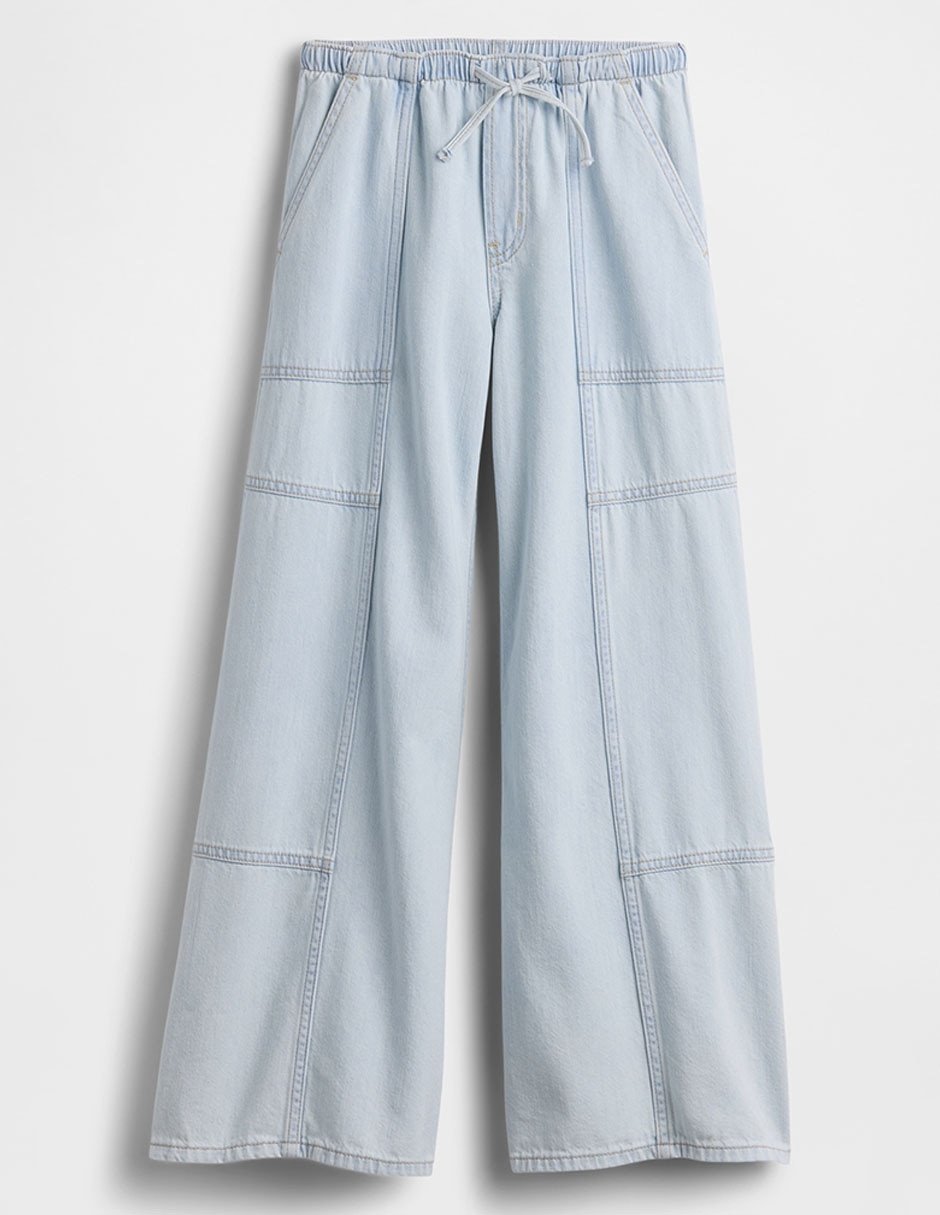 Jeans baggy lavado claro para niña